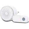 UNITEC Radio Gong WDP10, campanello 38 melodie, 4 livelli di volume fino a 78 dB, indicatore acustico e ottico, instradamento, portata 130 m, indicatore LED, bianco