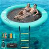 FBSPORT Isola Galleggiante Multi-Persona, Piattaforma Galleggiante Rotonda con portabicchieri, Isola Galleggiante Resistente Antiscivolo per Piscina, Lago e Mare, Dimensioni Opzionali 6/8/10 Piedi