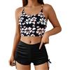 RYTEJFES Bikini Donna Mare Curvy Costume Due Pezzi Donna Costumi Da Sopra Perizoma Vita Alta Modellante Coppe Push Up A Fascia Imbottito Volant Top 3Xl Piscina 2 Imbottitura Triangolo Pezzo Di Costumino