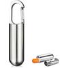 HERCHR J21 - Contenitore per medicinali in acciaio inox, impermeabile, portatile, mini capsula portachiavi, per esterni, viaggi, casa (piccolo)