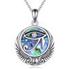 YFN Collana con ciondolo a forma di Dio egiziano, in argento Sterling, con conchiglia di abalone, idea regalo per donne, uomini, ragazze e ragazzi, normale, Argento sterling, Non pietra preziosa