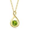 FANCIME Ciondolo a forma di infinito in oro bianco 585, 14 carati, con pietra portafortuna, collana in argento Sterling 925, per la festa della mamma, San Valentino, anniversario, compleanno, regalo
