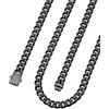 ChainsHouse Collana da Uomo in Acciaio Inossidabile a Catena Cubana con Chiusura in Zirconi, Gioielli Stile HipHop Punk Regalo per Uomo Donna,Catena Nera Larga 6 mm e Lunga 51 cm