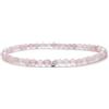 BERGERLIN Bracciale in quarzo rosa autentico con perle in argento 925 - perle sfaccettate - misura S