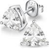Jiamiaoi Orecchini 18k Oro Bianco Placcata Orecchini 925 Argento Sterlina Zirconi Simulato Diamante Brillanti per Donna Uomo Taglia Piccola/Media/Grande