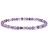 BERGERLIN Bracciale in vera ametista con perle in argento 925 - perle sfaccettate - misura S