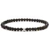 BERGERLIN Bracciale in ossidiana autentica con perle in argento 925 - perle sfaccettate - misura S