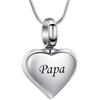 VCCWYQK Collana con ciondolo a forma di cuore per ceneri in acciaio inox, gioiello commemorativo per uomo e donna, one size, Acciaio inossidabile, Non pietra preziosa