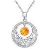 REDSUN Collana con ciondolo a forma di luna e sole, in argento Sterling 925, motivo celtico, con pietra di luna e sole, gioiello regalo per donne e ragazze, 20mm x 20mm, Argento sterling