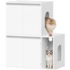 Hzuaneri Mobiletto per Lettiera Gatto Nascosta, Casetta per Due Gatti a Due Piani, Mobile Copri Arenero e Cuccia a Scomparsa Uso Porta TV, 140x48.3x48 cm, Bianco, CB65603X