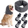 TYFGRT Cappuccio per Cani da 1 Pezzo E 1 Set di Calzini Antiscivolo per Cani, Cappuccio Regolabile, Cappuccio Caldo, Cappuccio Comfort per Cani, Accessori per Animali Domestici
