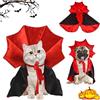 BUKYCAT Costumi Vampiro per Cane e Gatto, Vestiti Halloween per Animali Domestici, Mantello per Cani e Gatti, Puntelli Cosplay Decorazione di Halloween