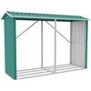 Parama Legnaia da Esterno in Acciaio Zincato Grigio 238x87x160 cm - Portalegna da Giardino con Tetto Spiovente e Struttura Rinforzata - Capanno per Legna da Ardere Resistente a Ruggine e Intemperie