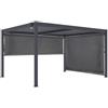Habitat et Jardin Pergola bioclimatica con 2 tende in alluminio Windsor - 3 x 4 m - Grigio
