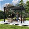 UISEBRT Pergola in metallo impermeabile e stabile resistente all'inverno, gazebo da 3 x 3 m con tetto a lamelle, protezione solare, tettoia autoportante con tetto apribile per giardini e terrazze