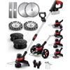 GfsGsjzc Decespugliatore a Batteria per Makita Decespugliatore Elettrico Tagliabordi 30CM Filo Tagliabordi BRUSHLESS, 4 in 1 Lama Decespugliatore Multifunzione con Ruote Spazzola(Senza Batteria)