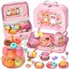 TOSUTO 54 PCS Set da Tè per Bambini,Set da Tè Giocattoli,Accessori Cucina Bambini,Dessert Giocattoli,Tea Party Finta di Giocare,per Bambini Gatto Carino Servizio da Tè di Bambina 3 4 5 6 7 Anni