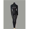 ximitoy D3-4 1:6 Scala Femminile Soldato Alta Elastico Tuta Base Coat Adatto per 30,5 cm Action Figure Doll (nero)