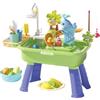 Gzadii Lavabo da gioco con acqua corrente e rubinetto a , set di giochi per attività e sensoriali, giocattolo estivo per la pesca per ragazze, bambini in età prescolare, giardino