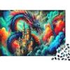 TVJOFXPWXNVU Misterioso Puzzle 1000 Pezzi Drago per Adulti Carta Spessa Allenamento Mentale Castello Fantasia Puzzle Carta Decorazione Parete Antistress 70x50cm/1000pcs
