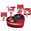 Funko Pocket Pop! DC Valentine Box 4 Pieces - Batman - (WMT) - DC Comics- Portachiavi - Mini Figura in Vinile da Collezione Novità Portachiavi - Riempitivi per Calze - Idea Regalo