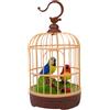 Tsawntd Uccelli Giocattolo per Bambini Che cantano e muovono Uccelli parlanti realistici con Luce in Gabbia Divertimento ad attivazione vocale per la Stanza Giocattoli da scrivania per Bambini Gabbia