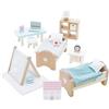 Le Toy Van Cameretta per casa delle bambole, 3 anni, gioco educativo, Set mobili di legno 24 pezzi, giocattoli ecologici, Montessori, include accessori per la stanza dei giochi