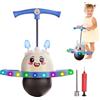 Yongmcxhhj Palle Rimbalzanti con Maniglie per Bambini, Palla Rimbalzante Regolabile con Maniglia, con Luci LED, Orecchie da Coniglio e Corda Regolabile per Bambini e Adulti Indoor e Outdoor