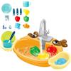 Sjfbebsy Lavandino da Gioco con Acqua Corrente, Finta di Giocare a Cucina Giocattolo Lavello Giocattolo a circolazione Automatica dell'Acqua per Bambini Piccoli, 10x16x8 Pollici