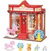 Rolife Casa delle Bambole Mini Negozio Casa in Miniatura in Legno Book Nook Kit Modellismo da Costruire Adulti Decorazione d'Interni Regalo di Compleanno per Adulti (Negozio di Giocattoli)