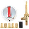 YLUPVT Valvola for fornello a Gas a Stelo Lungo con manopola e Kit orifizio da 5 Pezzi 0,7 mm, 1,2 mm, 2,0 mm, 2,5 mm, 3,2 mm Sostituisci for 4626-001