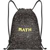 RRhgipp Scuola Matematica Coulisse Zaino Sportivo Palestra Sackpack Tasca Impermeabile String Bag Donne Uomini Scuola, Nero , M, Classico