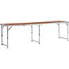 Mandloder Mangloder Tavolo da campeggio pieghevole grigio alluminio 180 x 60 cm con maniglia per il trasporto, regolabile in altezza, leggero, stabile, ideale per campeggio, giardino, picnic, balcone, esterno