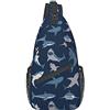 JUZGTSIT Borsa a tracolla multiuso con squalo, zaino a tracolla per donne e uomini, per viaggi, escursionismo, zaino con 2 zaini