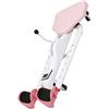 HUSHUI Macchina per Barella per Gambe Regolabile con Ruote a Rulli per L'allenamento di flessibilità a Casa per Adulti e Bambini, Struttura in Acciaio e Schiuma (Rosa (senza schienale))
