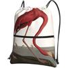 WHJSHOP Zaino con stampa di fenicotteri americani con coulisse e cerniera, leggero, impermeabile, per viaggi, yoga e avventure quotidiane