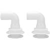Yctze Barca Passante Scafo Raccordo 90 Gradi Connettore Marino in Plastica 1in 25mm Bianco 2 Pezzi per Pompa di Sentina Lavello di Scarico RV Barca Porta di Troppo Pieno