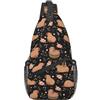 JUZGTSIT Zaino unisex carino Capybara Palestra Sport Viaggi Escursionismo Daypack Sling Zaino Borsa a tracolla Borsa a tracolla Borse Per Uomo Donna