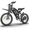 DEEPOWER S21 Bicicletta Elettrica per Adulti, Batteria Rimovibile 48V 25Ah, Autonomia 70-120KM, Pneumatici Fat 17, 7 Marce, Sospensione Completa, Bicicletta Elettrica da Montagna (Nero)
