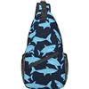 JUZGTSIT Borsa a tracolla multiuso a forma di squalo, zaino a tracolla per donne e uomini, per viaggi, escursionismo, 3 zaini con squalo