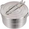 Tufgo Pentola da esterno in acciaio inox con manico pieghevole realizzata in materiale di grado 304 per campeggio, cottura a vapore e applicazioni da picnic