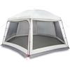 HFXHIJXQ Tenda da piscina per piscine rotonde fino a Ø 488 cm, copertura per piscina con tenda rimovibile e pareti in rete, grande tenda da giardino per piscina e campeggio, 670 x 590 cm, grigio