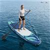 LoogCape Poseidon - Tavola da SUP gonfiabile, 366 x 81 x 15 cm, con pompa, guinzaglio, pinna, zaino, per sport acquatici, surf, kayak, yoga, mare, mare, spiaggia, all'aperto, estate