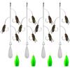 Générique Esche da pesca a mosca per bar - Esca multi-amo per pesca a mosca - Attrezzatura da pesca antiruggine con al lancio per acqua acqua salata fiume lago trota tonno persico