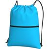 WHJSHOP Zaino in tinta unita con stampa azzurra con coulisse e cerniera, leggero, impermeabile, per viaggi, yoga e avventure quotidiane