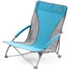 BERTONI TENDE | PONZA, Spiaggina Mare Pieghevole, Sedia Mare con Apertura Ombrello, 54 x 54 x 64 cm, Colore Azzurro/Grigio