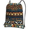 YYHWHJDE Zaino con coulisse con stampa etnica tribale africana - Borsa in poliestere impermeabile per palestra, viaggi ed escursionismo - Leggero, resistente e compatto