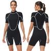 Owntop Muta Shorty 3/2mm Donna - Muta con Zip Posteriore per Immersioni Surf, Mute da Immersione a Maniche Corte in Neoprene Elasticizzato per Sport Acquatici, Donna Nero L