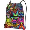 WHJSHOP Multicolor Leaf Weed Art Prints Zaino con cerniera con coulisse - Borsa da palestra leggera e impermeabile per viaggi, yoga ed escursionismo