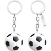 CYNOSURETECH 3 portachiavi da calcio, regali per gli appassionati di calcio, portachiavi creativi mini calcio, portachiavi semplici personalizzati, Nero e bianco, Taglia unica
